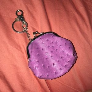 magenta key chain coin purse